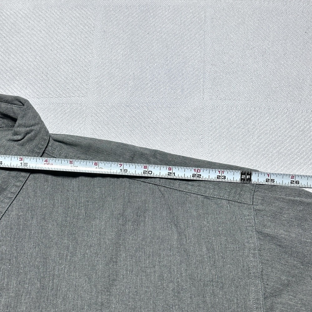 Vintage Chaps Ralph Lauren Button Down Shirt Mens XL Crest Gray Chambray Denim - Picture 9 of 11